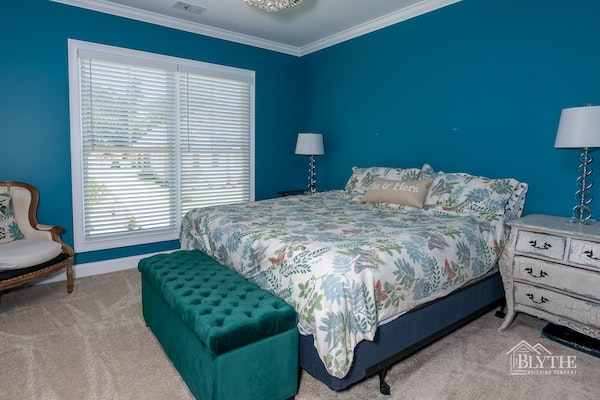 Blue master bedroom