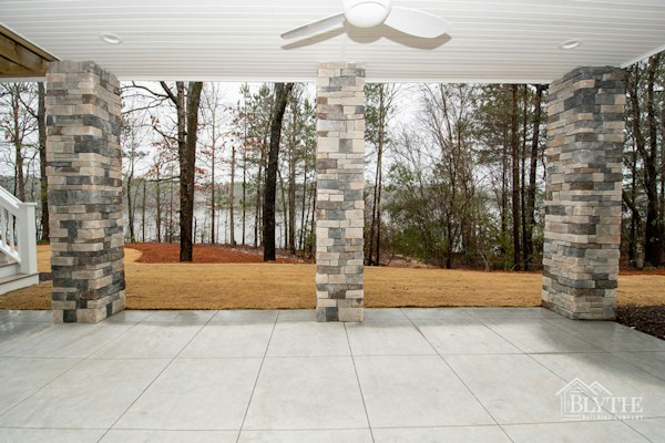 Stacked Stone Columns For Patio Under Deck With Lake View 1